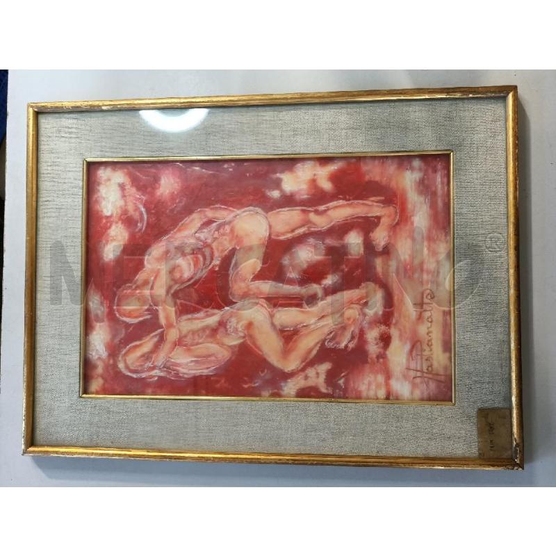 FIGURE MASCHILI ROSSE OLIO HASTIANATTE ALLARO 42X58CM | Mercatino dell'Usato Modena 1