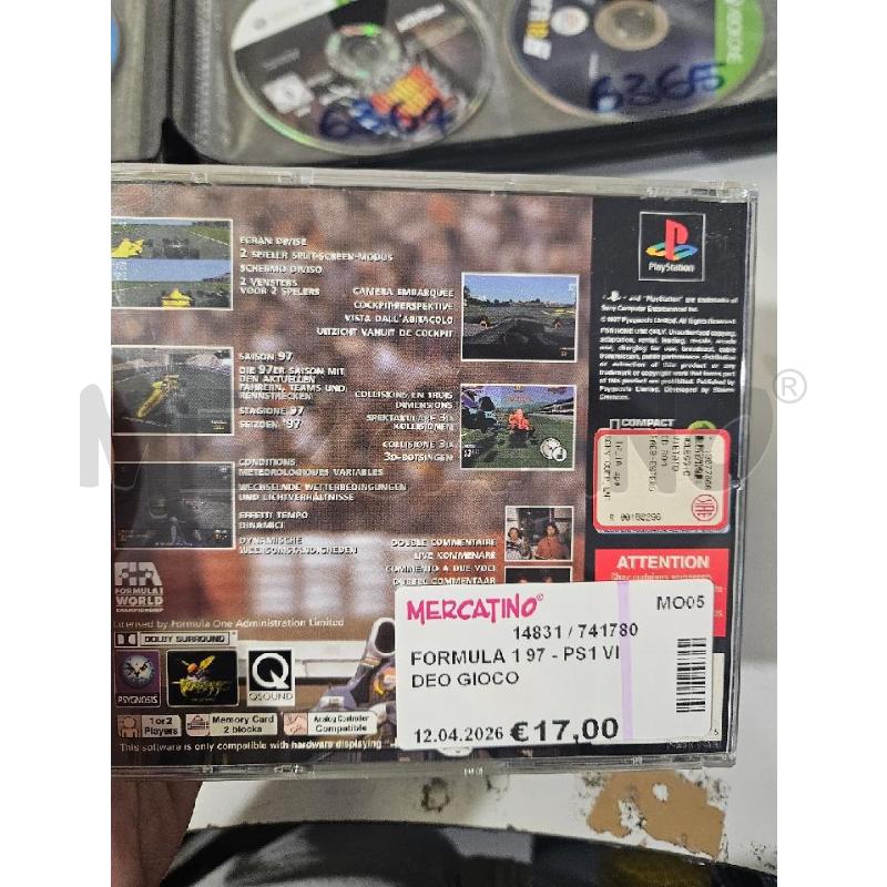 FORMULA 1 97 - PS1 VIDEO GIOCO  | Mercatino dell'Usato Modena 2