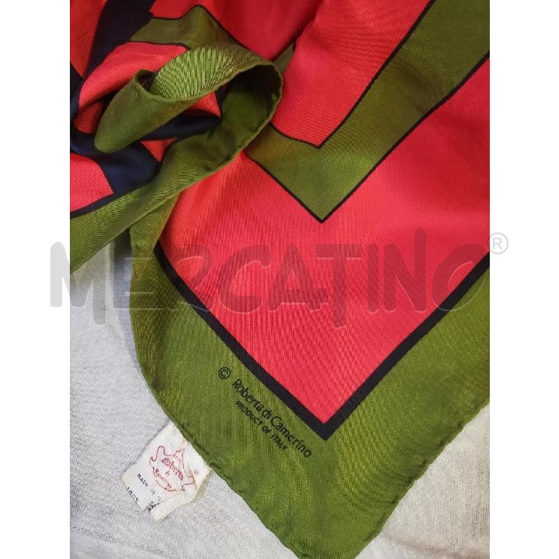 FOULARD SETA VERDE ROSSO ROBERTA CAMERINO | Mercatino dell'Usato Modena 2