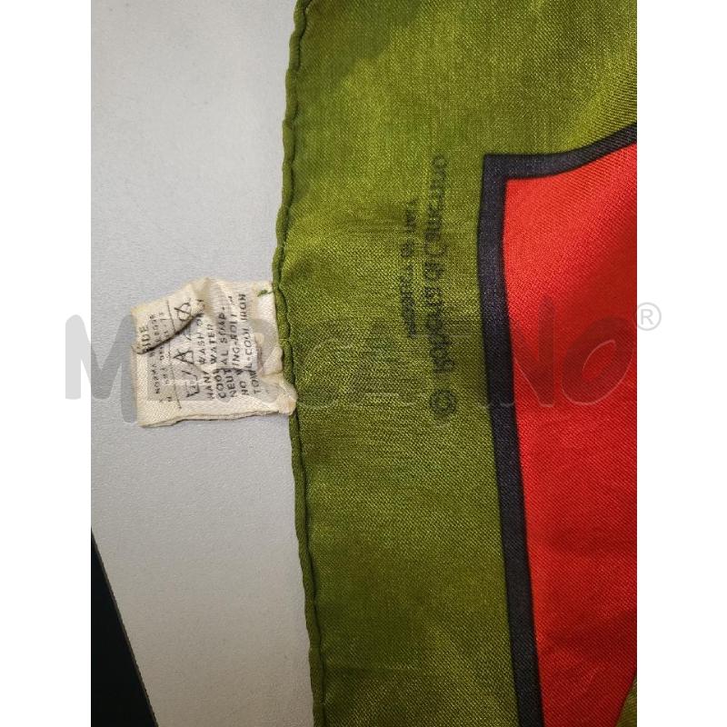 FOULARD SETA VERDE ROSSO ROBERTA CAMERINO | Mercatino dell'Usato Modena 3