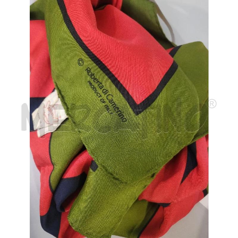 FOULARD SETA VERDE ROSSO ROBERTA CAMERINO | Mercatino dell'Usato Modena 5