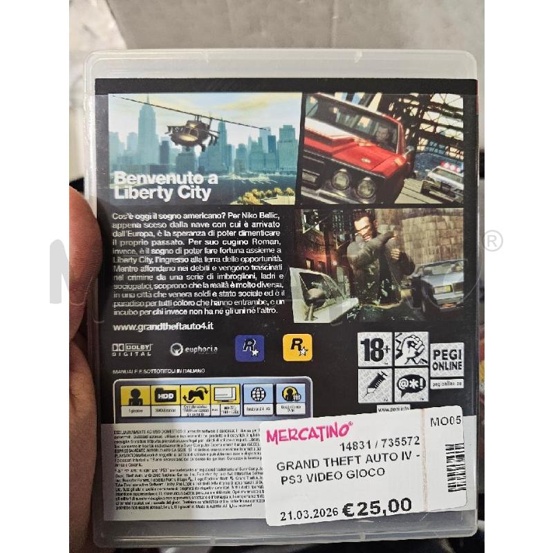 GRAND THEFT AUTO IV - PS3 VIDEO GIOCO  | Mercatino dell'Usato Modena 2