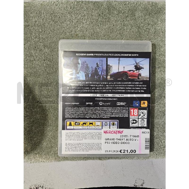 GRAND THEFT AUTO V - PS3 VIDEO GIOCO  | Mercatino dell'Usato Modena 2