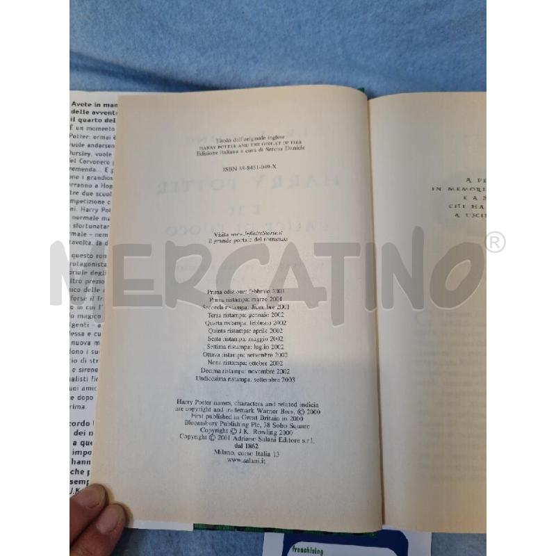 HARRY POTTER E IL CALICE DI FUOCO 11 RISTAMPA | Mercatino dell'Usato Modena 3