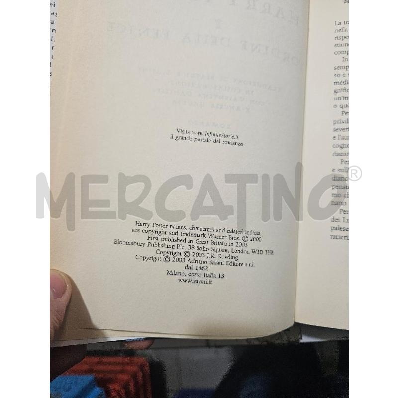 HARRY POTTER E L'ORDINE DELLA FENICE 1 EDIZIONE | Mercatino dell'Usato Modena 5