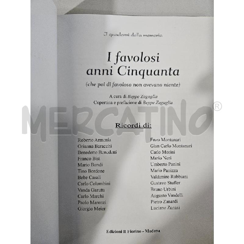 I FAVOLOSI ANNI 50 B.ZAGAGLIA LIBRO | Mercatino dell'Usato Modena 3