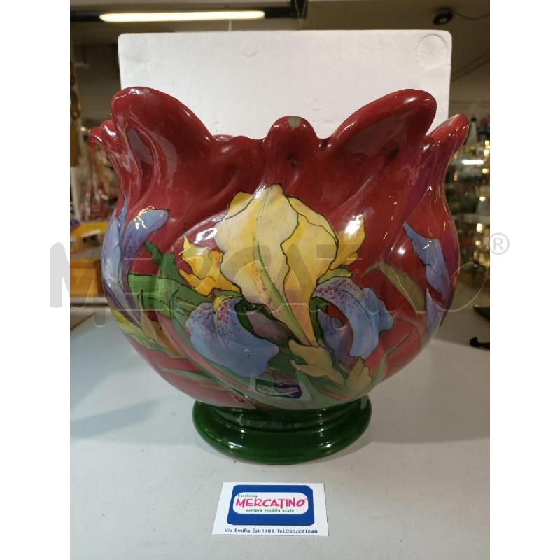 JARDINIERE MAIOLICA DELGHIN MASSIER VALLAURIS SBECCATURE 30X35CM | Mercatino dell'Usato Modena 1
