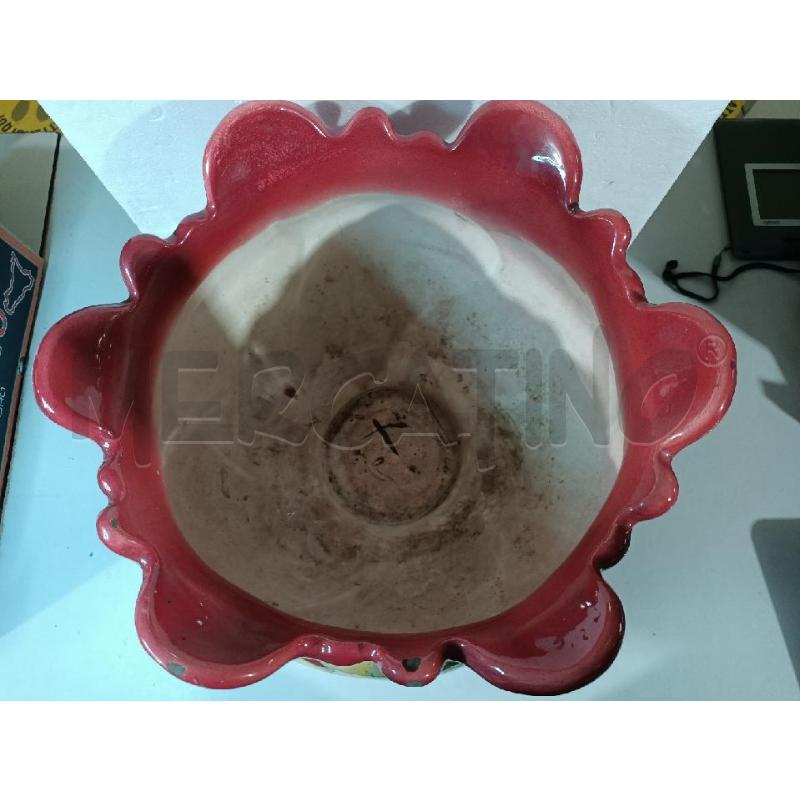JARDINIERE MAIOLICA DELGHIN MASSIER VALLAURIS SBECCATURE 30X35CM | Mercatino dell'Usato Modena 2