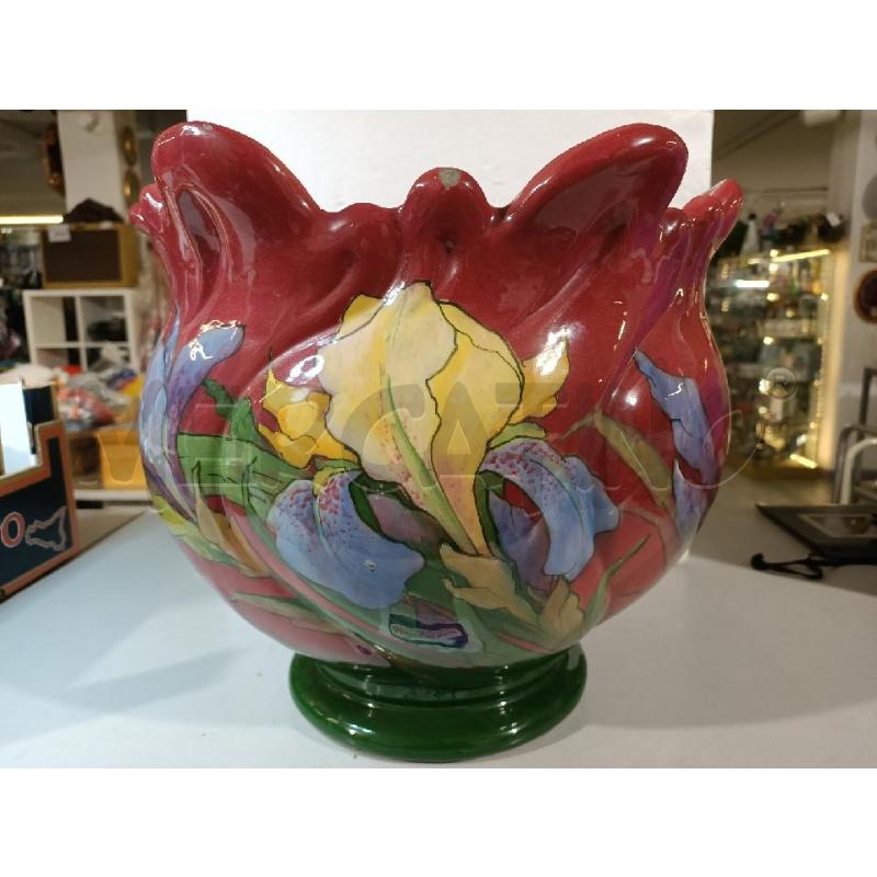 JARDINIERE MAIOLICA DELGHIN MASSIER VALLAURIS SBECCATURE 30X35CM | Mercatino dell'Usato Modena 3