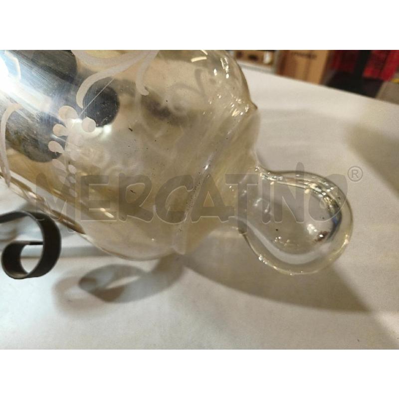 LAMPADARIO FERRO BATTUTO 40CM PARALUME VETRO INCOMPLETO | Mercatino dell'Usato Modena 2