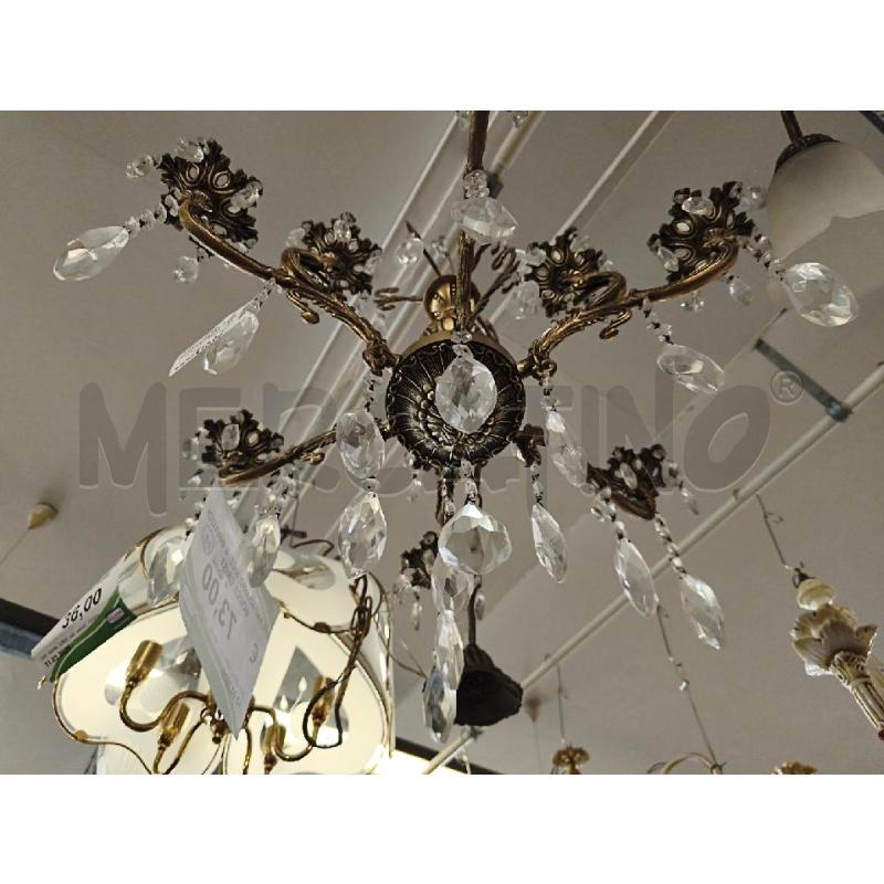 LAMPADARIO MET. 6 BRACCI GOCCE CRIST.  | Mercatino dell'Usato Modena 2