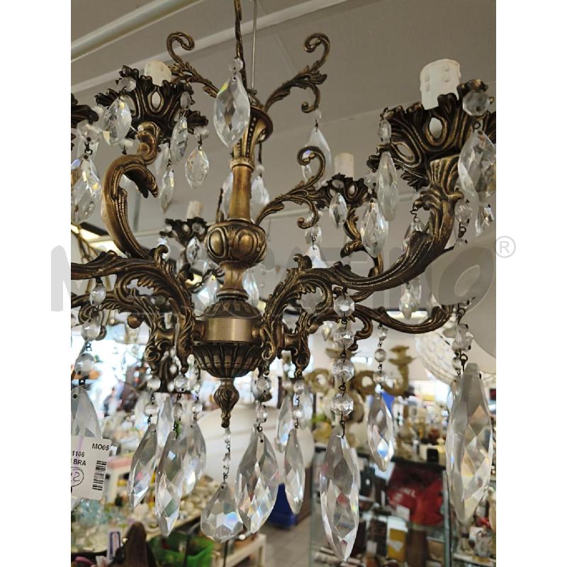 LAMPADARIO MET. 6 BRACCI GOCCE CRIST.  | Mercatino dell'Usato Modena 3