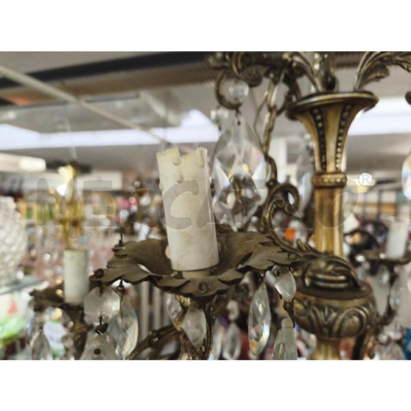 LAMPADARIO MET. 6 BRACCI GOCCE CRIST.  | Mercatino dell'Usato Modena 4
