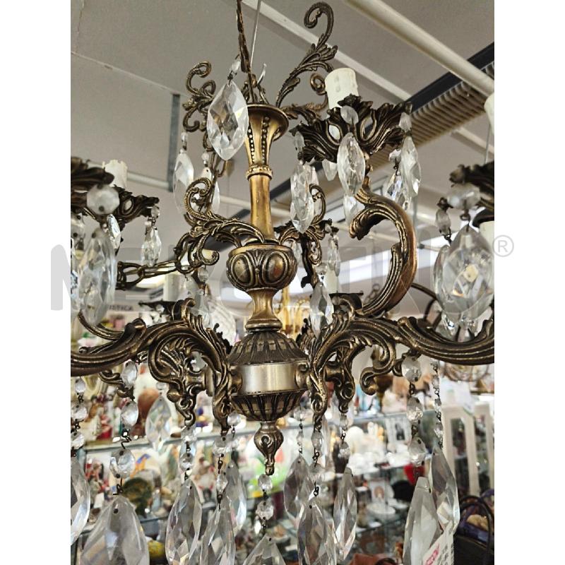 LAMPADARIO MET. 6 BRACCI GOCCE CRIST.  | Mercatino dell'Usato Modena 5