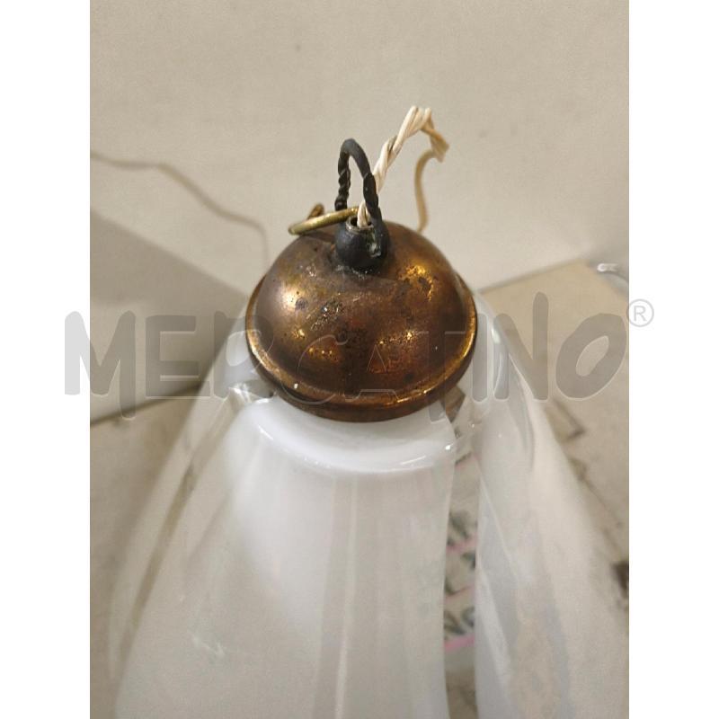 LAMPADARIO MURANO CONICO BIANCO OPALINO | Mercatino dell'Usato Modena 2