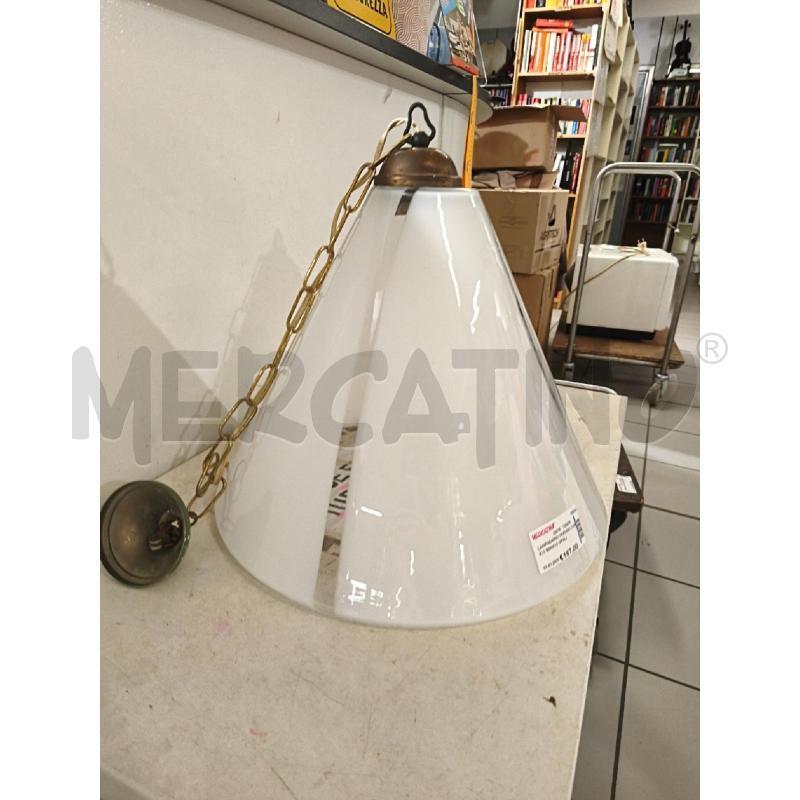 LAMPADARIO MURANO CONICO BIANCO OPALINO | Mercatino dell'Usato Modena 5