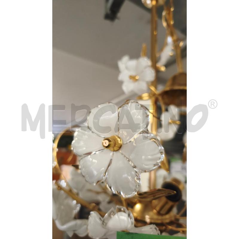 LAMPADARIO MURANO FIORI BIANCHI E OTT. | Mercatino dell'Usato Modena 5
