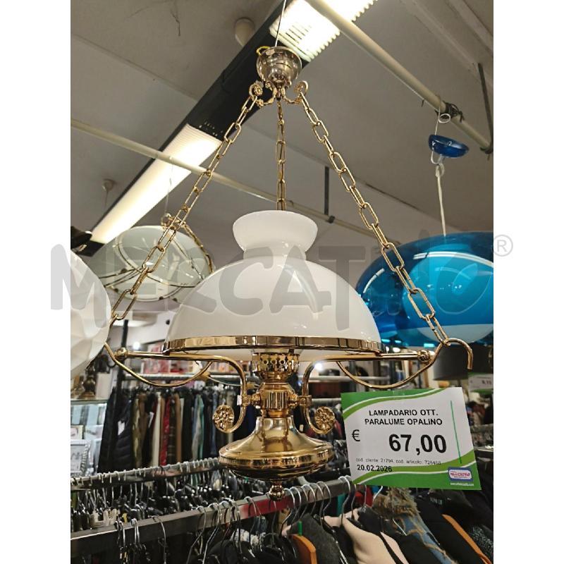 LAMPADARIO OTT. PARALUME OPALINO | Mercatino dell'Usato Modena 1