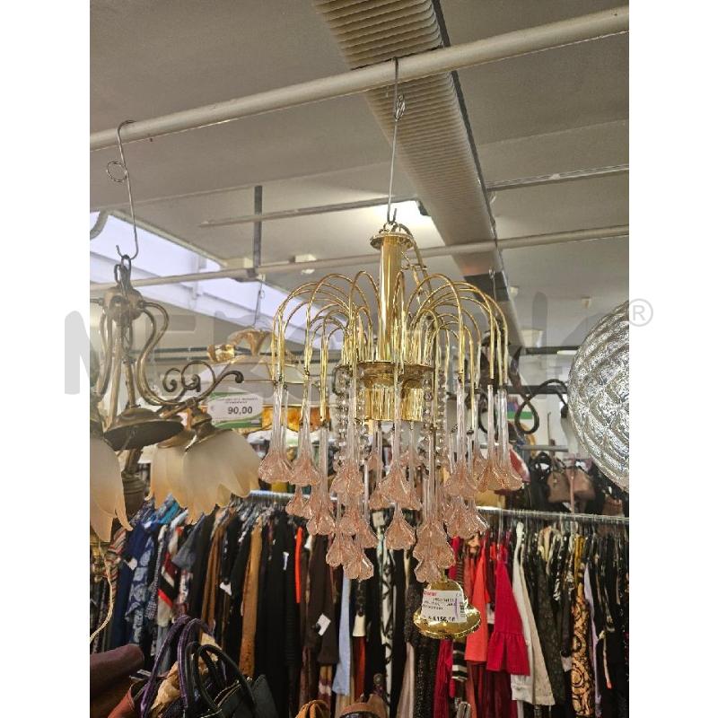 LAMPADARIO OTT.  GOCCE MURANO ROSA | Mercatino dell'Usato Modena 1