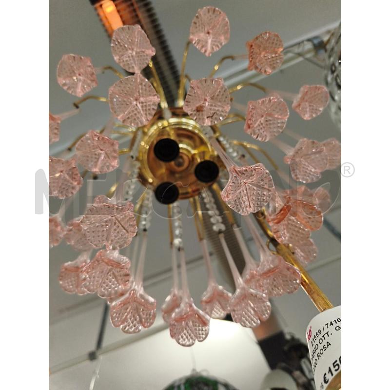 LAMPADARIO OTT.  GOCCE MURANO ROSA | Mercatino dell'Usato Modena 4