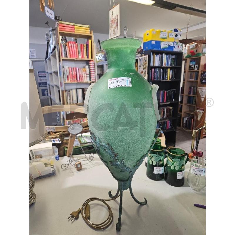 LAMPADA ANFORA VETRO SUPPORTO MET. | Mercatino dell'Usato Modena 1