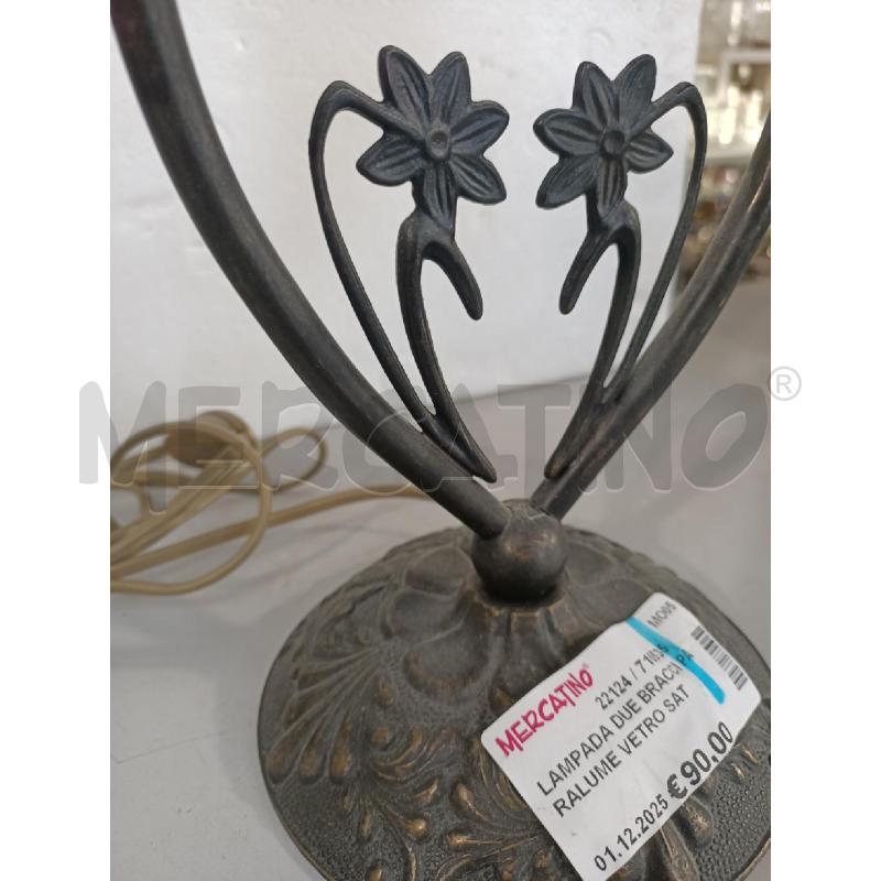 LAMPADA DUE BRACCI PARALUME VETRO SATINATO ROSA | Mercatino dell'Usato Modena 2