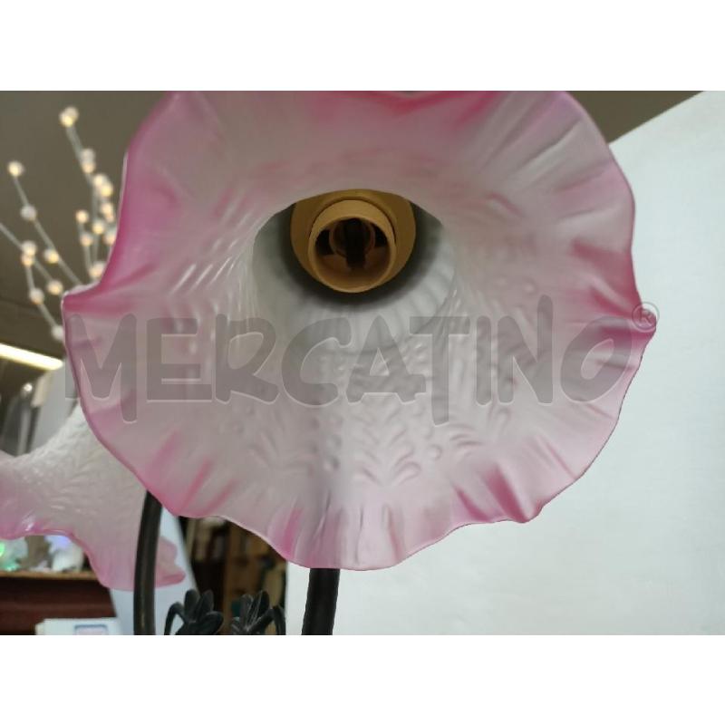 LAMPADA DUE BRACCI PARALUME VETRO SATINATO ROSA | Mercatino dell'Usato Modena 5