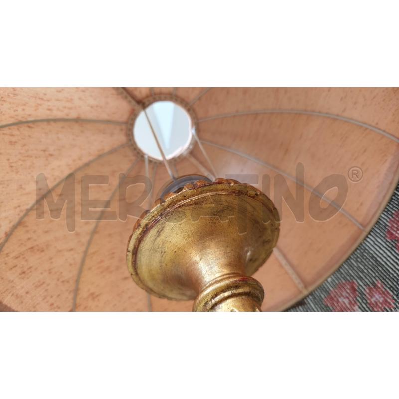 LAMPADA LEGNO TEPPIEDI DORATO PARALUME PERLINE DIFETTO ROTTURA 90CM | Mercatino dell'Usato Modena 4