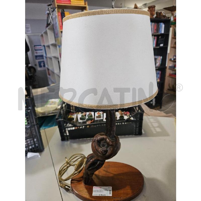 LAMPADA LEGNO TORTO PARALUME BIANCO | Mercatino dell'Usato Modena 1