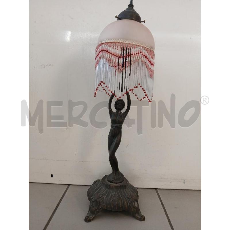 LAMPADA LIBERTY 60CM DONNA MET. PARALUME VETRO SATINATO PERLINE  | Mercatino dell'Usato Modena 1