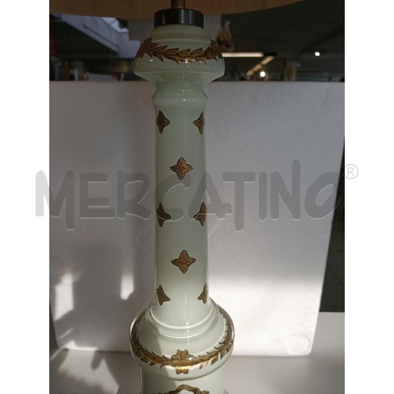 LAMPADA VETRO 80CM BASE LEGNO DORATO FESTONI DORATI | Mercatino dell'Usato Modena 3