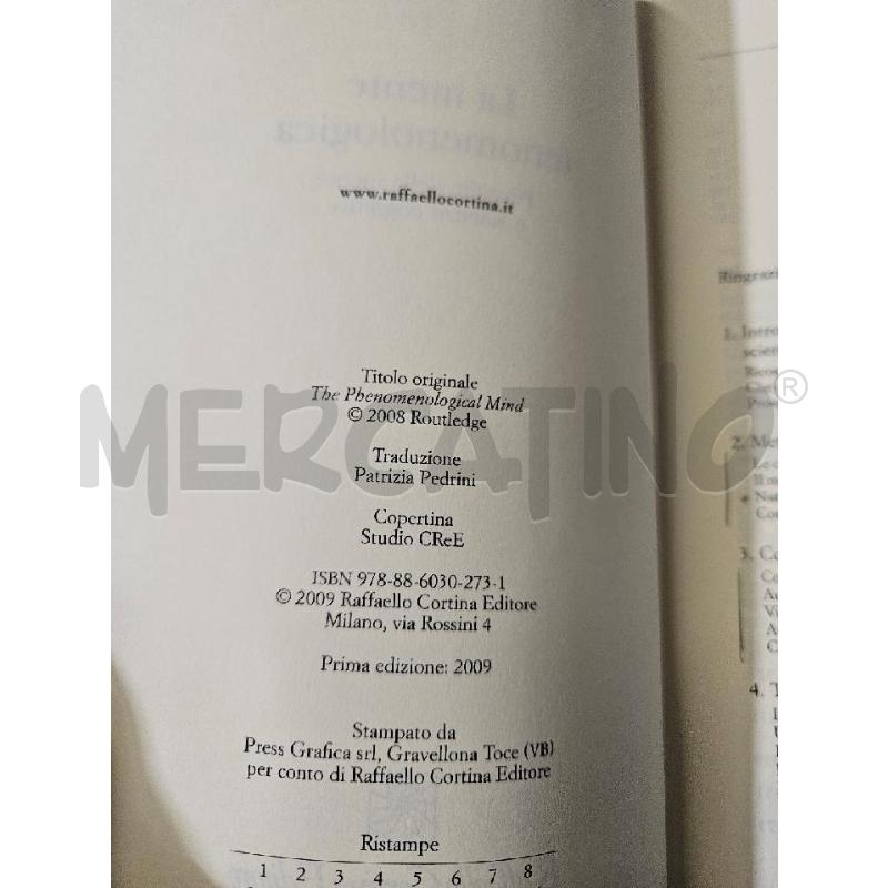 LA MENTE FENOMENOLOGICA S. GALLAGHER - LIBRO | Mercatino dell'Usato Modena 3