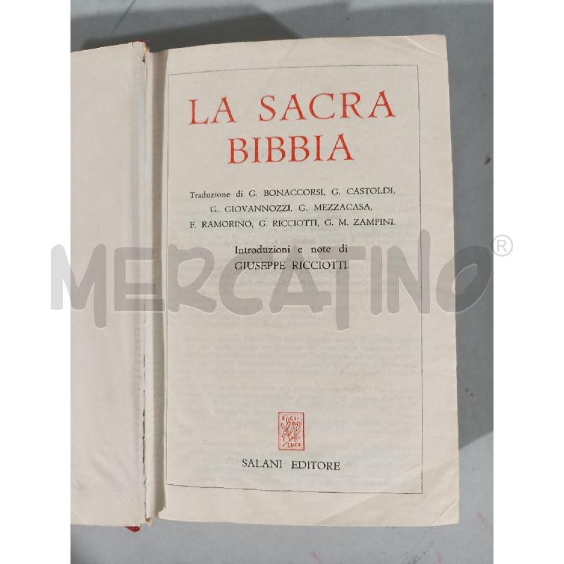 LA SACRA BIBBIA ANNOTATA DA GIUSEPPE RICCIOTTI - LIBRO | Mercatino dell'Usato Modena 3