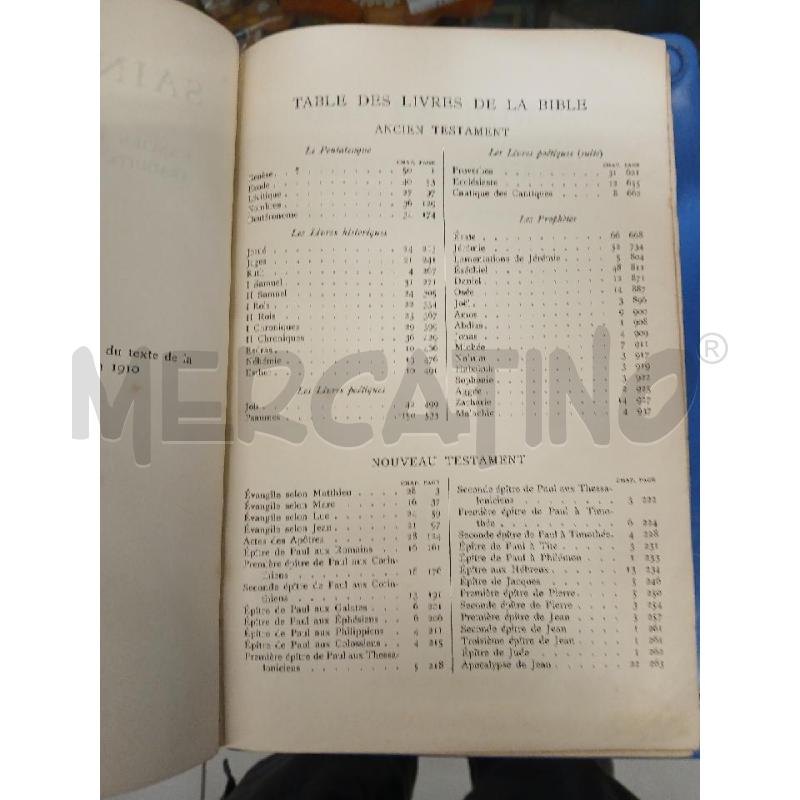 LA SAINTE BIBLE PARIS 1923 NOUVELLE EDITION REVUE - LIBRO | Mercatino dell'Usato Modena 3