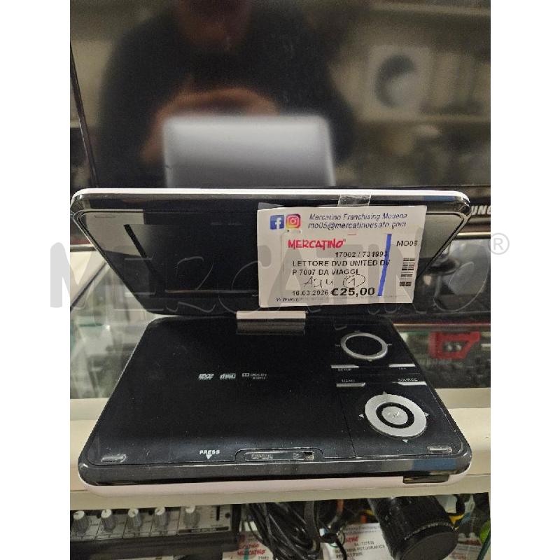LETTORE DVD UNITED DVP 7007 DA VIAGGIO | Mercatino dell'Usato Modena 1