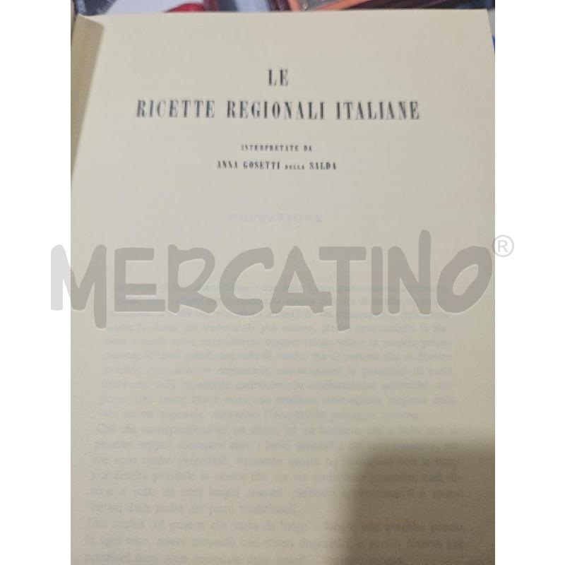 LE RICETTE REGIONALI ITALIANE A.GOSETTI DELLA SALDA LIBRO CUCINA | Mercatino dell'Usato Modena 3
