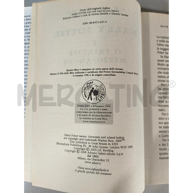 LIBRO FANTASY - HARRY POTTER E IL PRINCIPE MEZZOSANGUE | Mercatino dell'Usato Modena 2