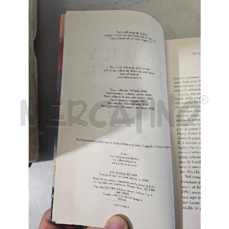 LIBRO HARRY POTTER E IL PRIGIONIERO DI AZKABAN  NUOVA EDIZIONE IN BROSSURA 2012 | Mercatino dell'Usato Modena 3
