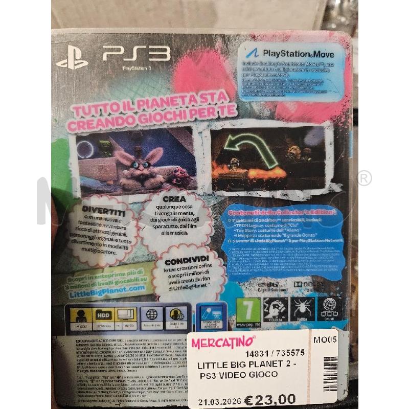 LITTLE BIG PLANET 2 - PS3 VIDEO GIOCO  | Mercatino dell'Usato Modena 2