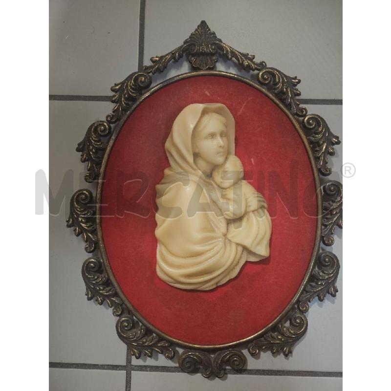 MADONNA CON BAMBINO CORNICE OVALE MET. 40X30CM | Mercatino dell'Usato Modena 1
