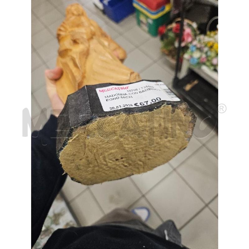 MADONNA CON BAMBINO LEGNO 50CM | Mercatino dell'Usato Modena 4