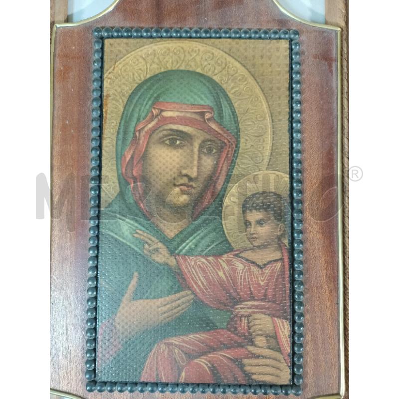 MADONNA CON BAMBINO STAMPA SU LEGNO 40X25CM | Mercatino dell'Usato Modena 2