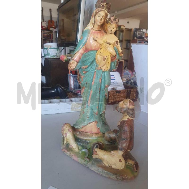 MADONNA CON BAMBINO TERRACOTTA 35CM DIPINTA ANTICA SBECCATURE | Mercatino dell'Usato Modena 1
