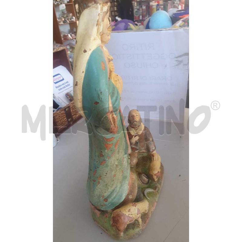MADONNA CON BAMBINO TERRACOTTA 35CM DIPINTA ANTICA SBECCATURE | Mercatino dell'Usato Modena 4