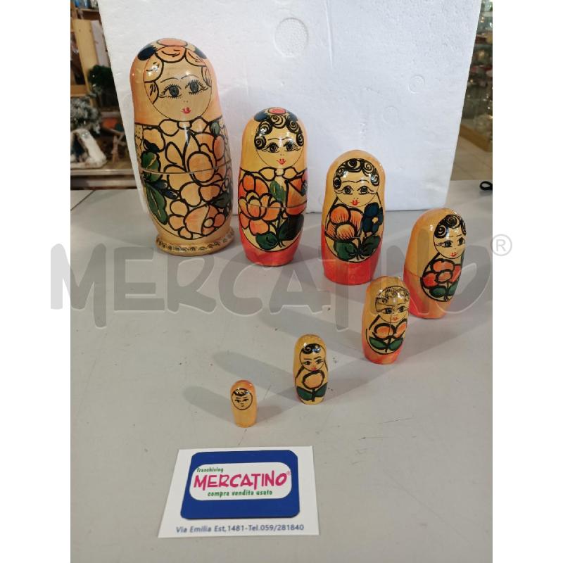 MATRIOSKA PZ.6 LEGNO DIPINTA 22CM | Mercatino dell'Usato Modena 1