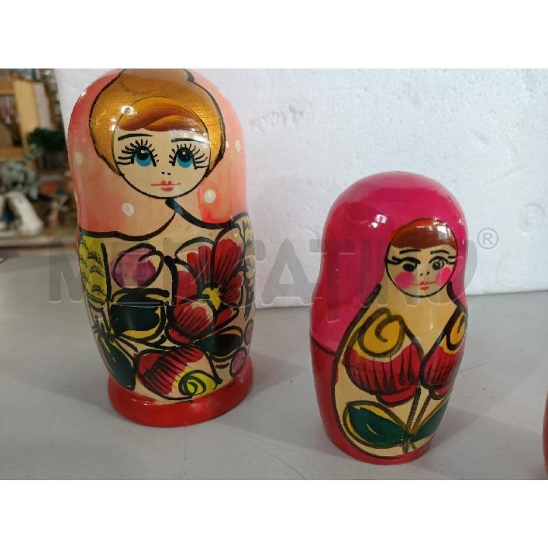MATRIOSKA PZ. 5 LEGNO DIPINTA 15CM FUCSIA  | Mercatino dell'Usato Modena 2