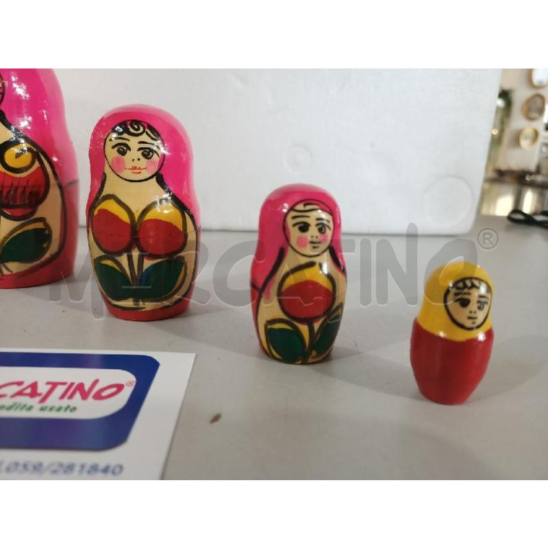 MATRIOSKA PZ. 5 LEGNO DIPINTA 15CM FUCSIA  | Mercatino dell'Usato Modena 4