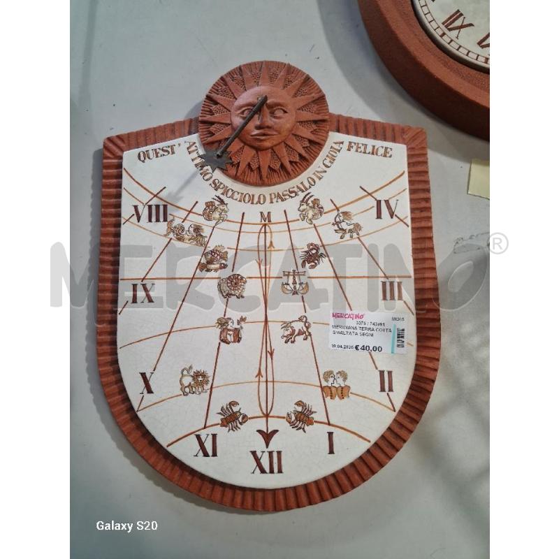 MERIDIANA TERRA COTTA SMALTATA SEGNI ZODIACA | Mercatino dell'Usato Modena 1