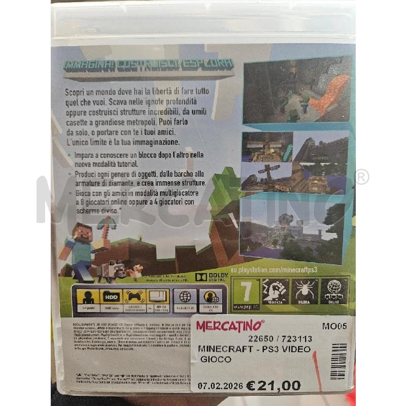 MINECRAFT - PS3 VIDEO GIOCO | Mercatino dell'Usato Modena 2