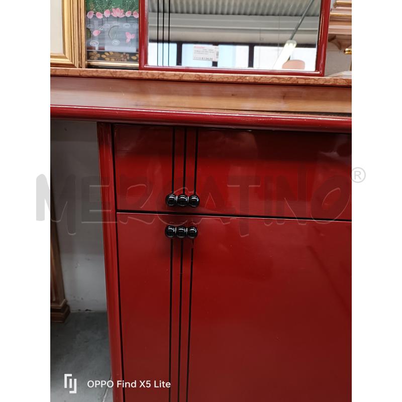 MOBILE CON SPECCHI ANNI 70 ROSSO LACCATO | Mercatino dell'Usato Modena 1